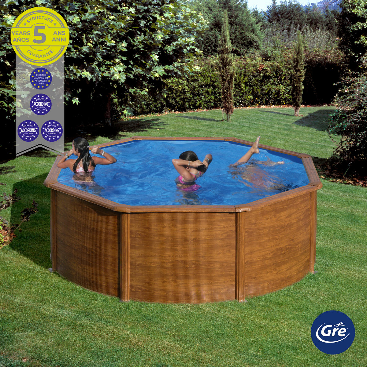 POOL-SET 2024 350/120 cm  - Braun, KONVENTIONELL, Metall (350/120cm) - Gre