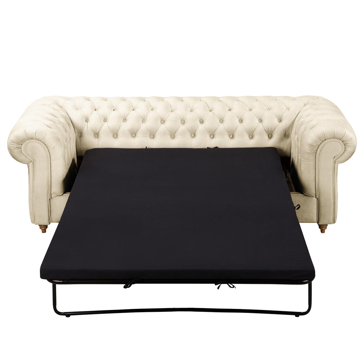 SCHLAFSOFA Laura in Mikrofaser Creme  - Creme/Braun, Design, Holz/Textil (218/74/91cm) - P & B
