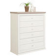 KOMMODE , 95/115/43 cm, 6 Schublade(n)  - Weiß/Grau, LIFESTYLE, Holzwerkstoff/Metall (95/115/43cm) - Hom`in