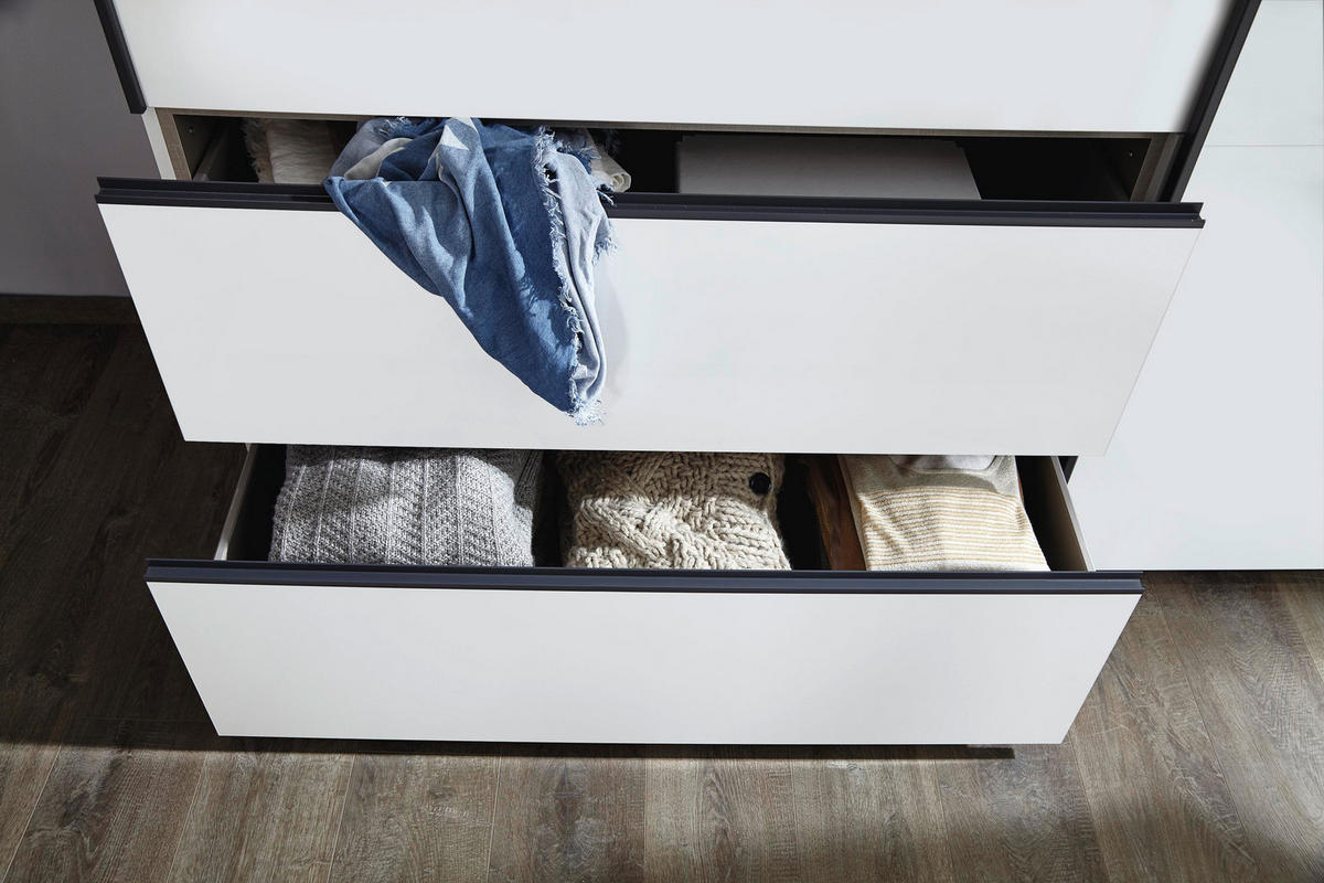 SCHWEBETÜRENSCHRANK in Weiss  - Weiss/Alufarben, Modern, Holzwerkstoff (175/210/59cm) - Rauch Möbel