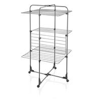 TURMWÄSCHETROCKNER CLASSIC TOWER 270 BLACK 68/68/126 cm  - Schwarz, Basics, Kunststoff (68/68/126cm) - Leifheit