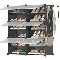 SCHUHREGAL 82/92/32 cm  - Schwarz/Weiß, Basics, Kunststoff/Metall (82/92/32cm)