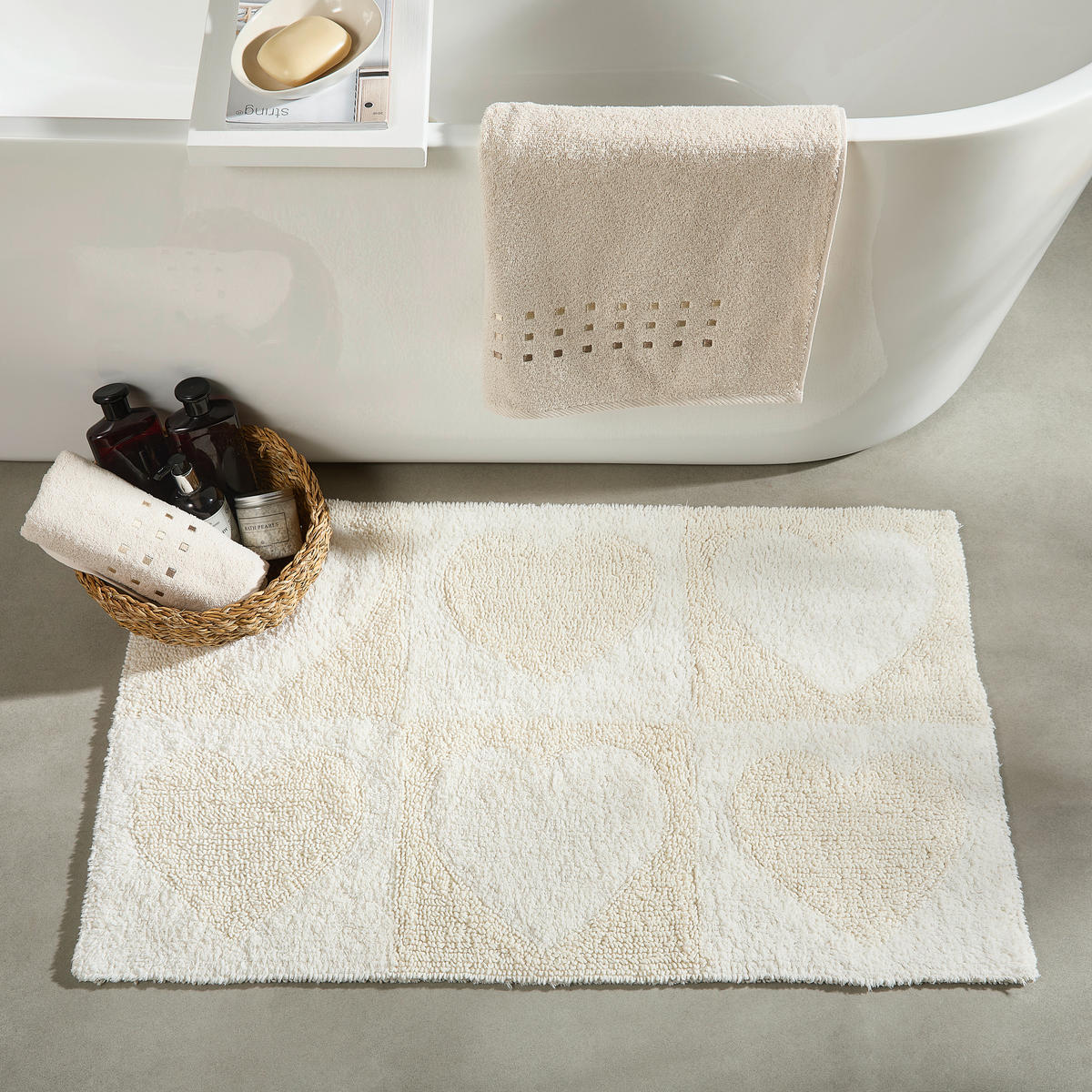 BADEMATTE Naturfarben 60/100 cm  - Naturfarben, Textil (60/100cm) - Novel