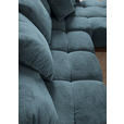 ECKSOFA  in Plüsch Petrol  288/190 cm  - Dunkelbraun/Petrol, KONVENTIONELL, Holz/Textil (288/190cm) - Carryhome