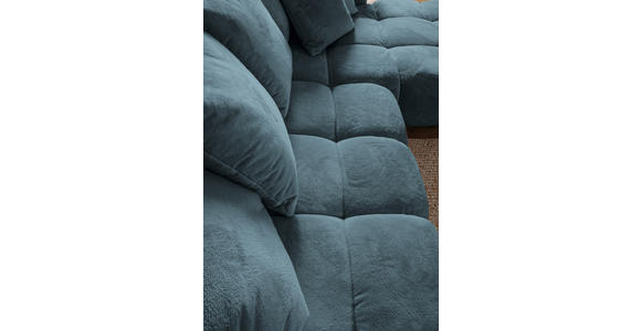 ECKSOFA  in Plüsch Petrol  288/190 cm  - Dunkelbraun/Petrol, KONVENTIONELL, Holz/Textil (288/190cm) - Carryhome
