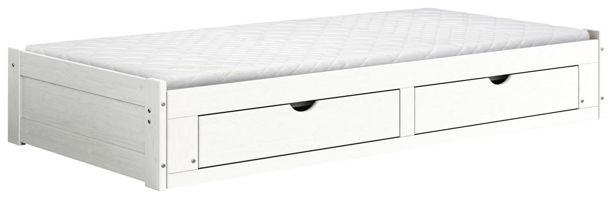 KIHÚZHATÓ ÁGY 90/200 cm  fehér  - fehér, Modern, műanyag/faalapú anyag (90/200cm) - MID.YOU