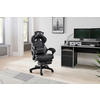 GAMINGSTUHL  in Lederlook, Mikrofaser Grau, Schwarz  - Schwarz/Grau, LIFESTYLE, Holz/Kunststoff (68,5/116-124/65cm) - Livetastic