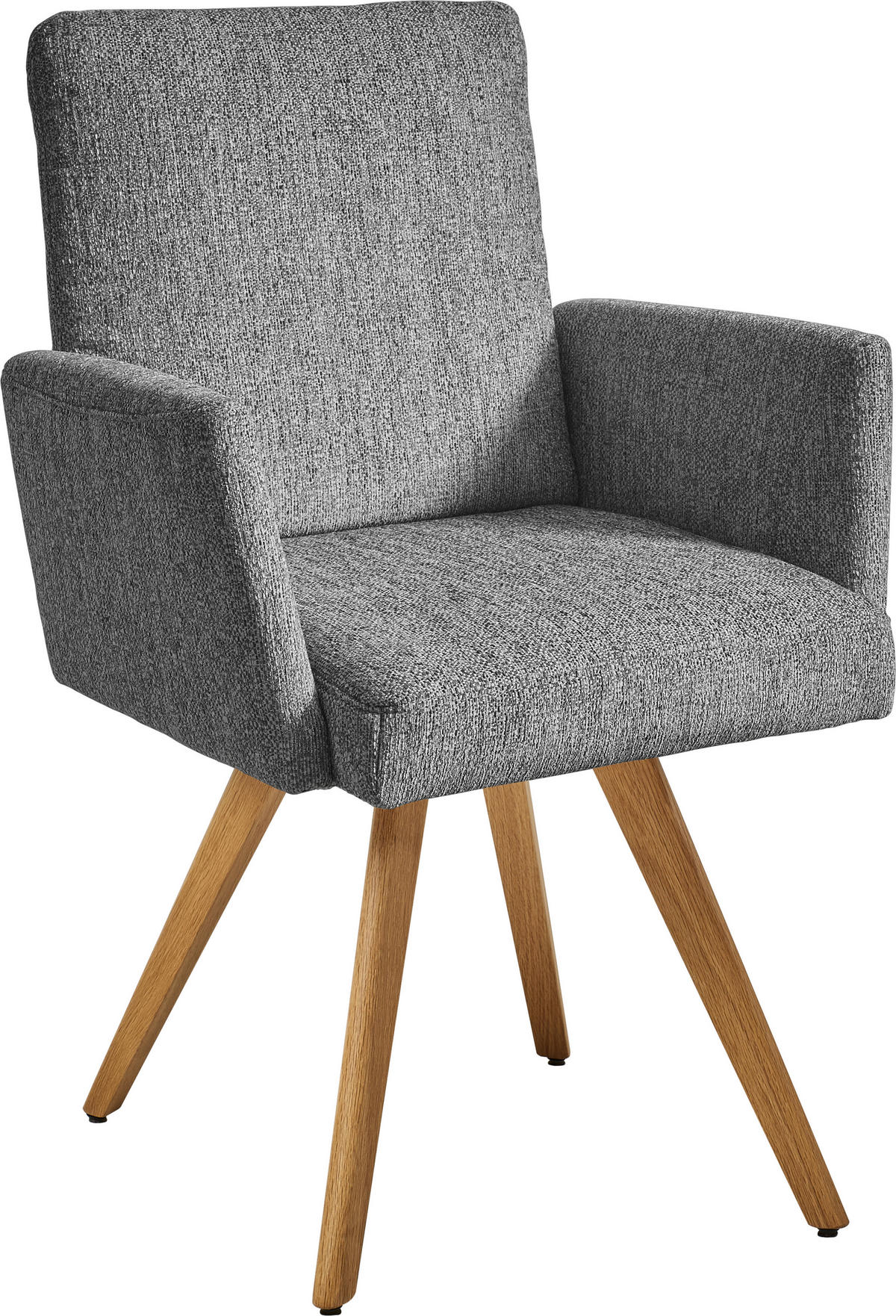 ARMLEHNSTUHL  in Chenille  - Eichefarben/Hellgrau, Design, Holz/Textil (56/92/60cm) - Dieter Knoll