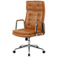 CHEFSESSEL Lederlook Chromfarben, Cognac  - Chromfarben/Cognac, KONVENTIONELL, Leder/Kunststoff (63,5/113/120,5/65,5cm) - Novel