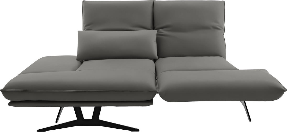 ECKSOFA in Echtleder Hellgrau  130/210 cm  - Gelb/Hellgrau, Design, Leder/Metall (130/210cm) - Dieter Knoll