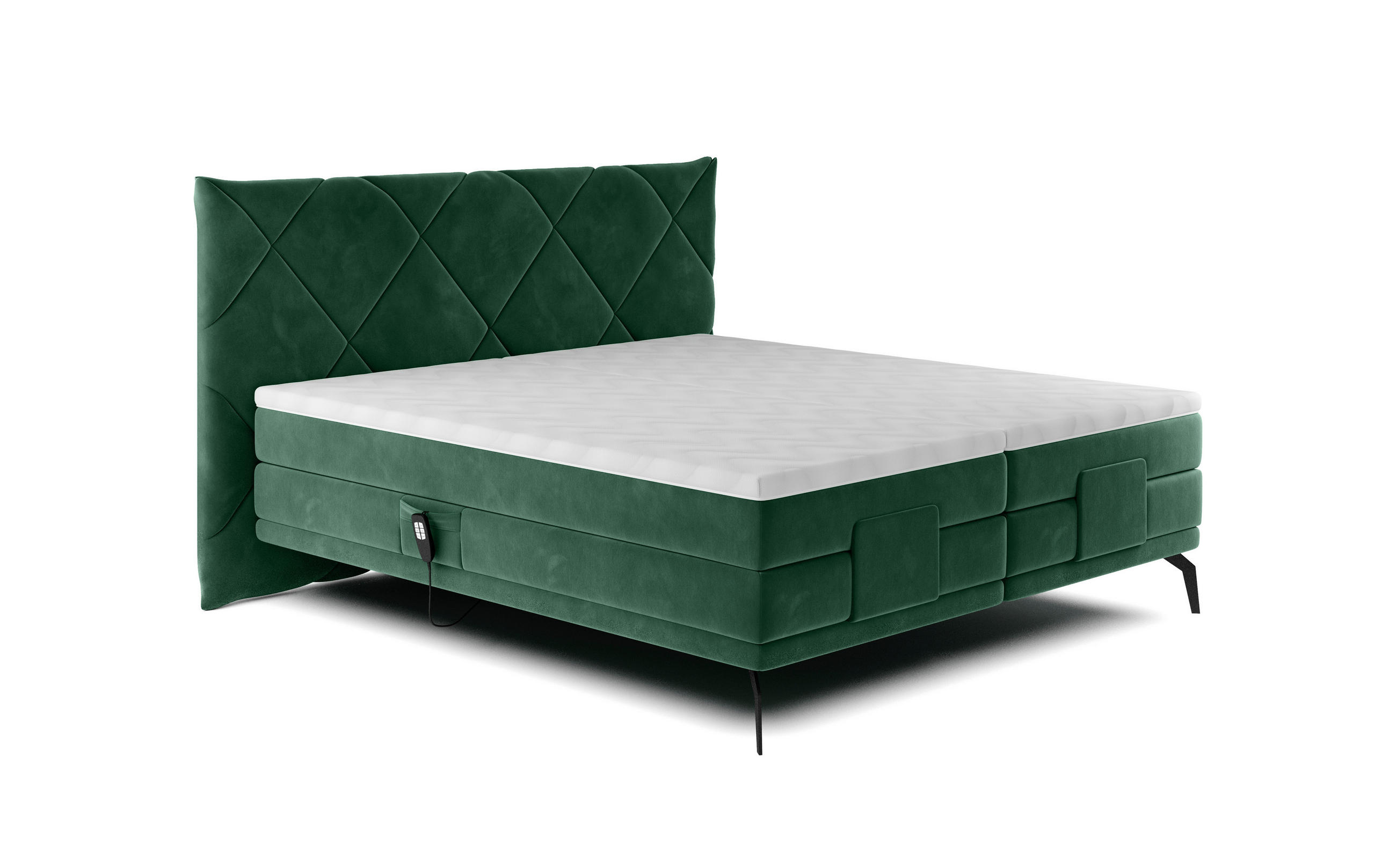 BOXSPRING-ÁGY  Zöld  - Zöld/Fekete, Design, Fém/Textil (180/200cm) - Esposa