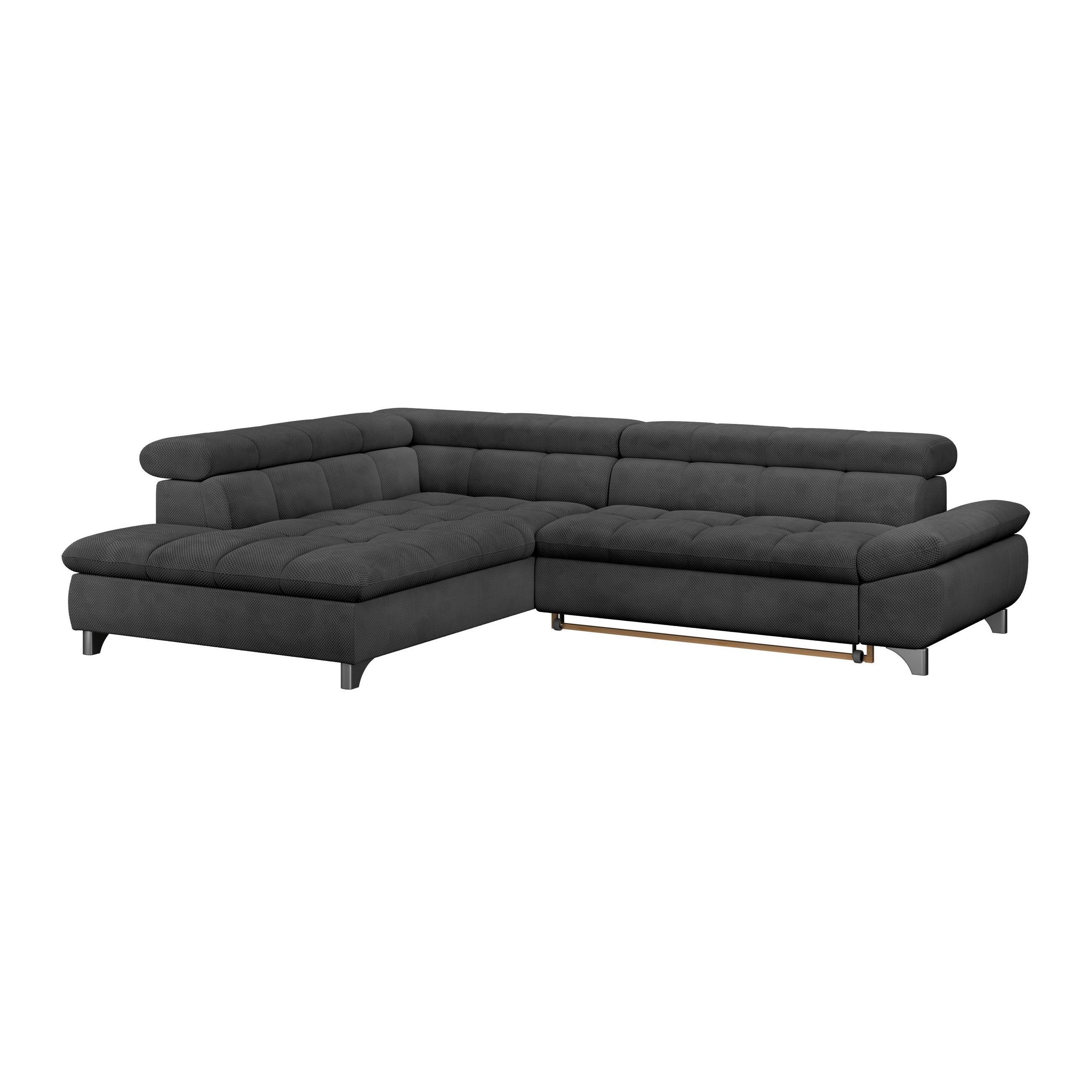 ECKSOFA Anthrazit Chenille  - Chromfarben/Anthrazit, KONVENTIONELL, Textil/Metall (234/312cm) - Livetastic