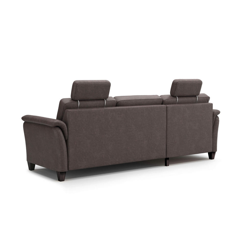 Thumbnail - Sit & More Ecksofa Palmera V, Braun, Textil, Buche, 4,5-Sitzer, Ottomane links, L-Form, 244x163 cm, Goldenes M, Oeko-Tex...