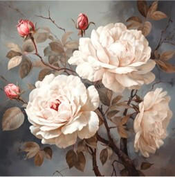 XXXL OBRAZ NA KOVU, květiny, 30/30/2 cm