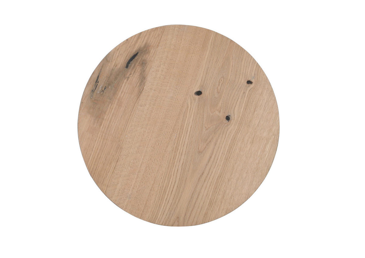 BEISTELLTISCH 40/40/50 cm Eiche furniert Eichefarben rund  - Eichefarben/Schwarz, Design, Holz/Holzwerkstoff (40/40/50cm) - Landscape