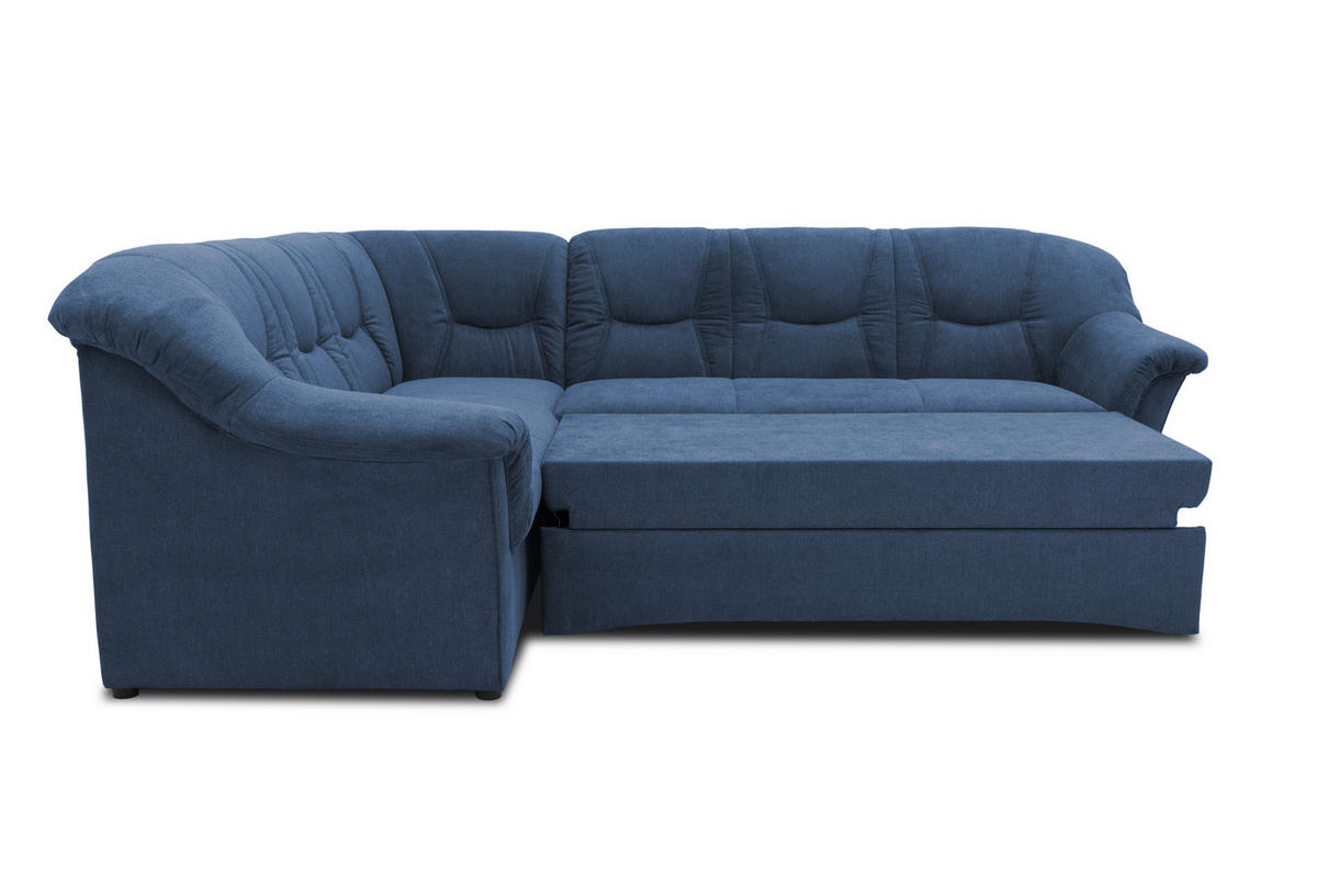 ECKSOFA in Mikrofaser Dunkelblau  190/240 cm  - Schwarz/Dunkelblau, KONVENTIONELL, Kunststoff/Textil (190/240cm) - MID.YOU