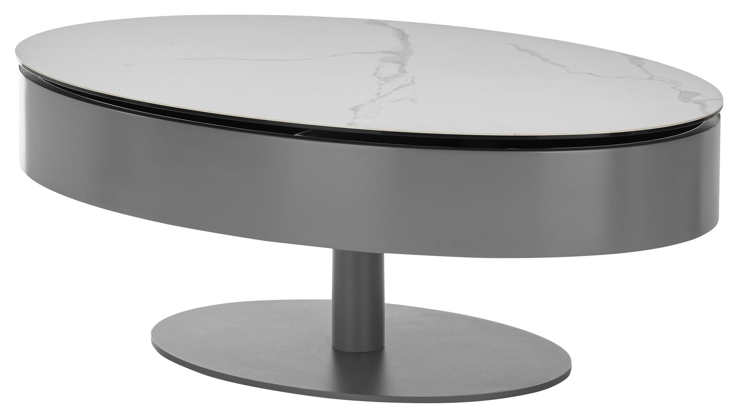 COUCHTISCH Anthrazit, Weiß  - Anthrazit/Weiß, Design, Keramik/Metall (110/42/70cm) - Livetastic