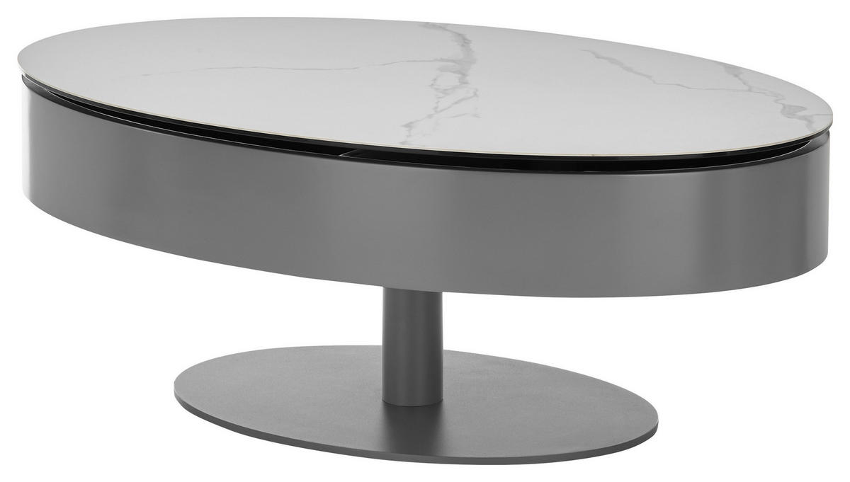 COUCHTISCH Anthrazit, Weiß  - Anthrazit/Weiß, Design, Keramik/Metall (110/42/70cm) - Livetastic