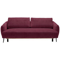 SCHLAFSOFA in Chenille Bordeaux  - Bordeaux/Schwarz, Konventionell, Textil/Metall (228/75/98cm) - Carryhome