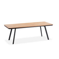 GARTENTISCH Holz Teakfarben, Anthrazit rechteckig  - Anthrazit/Teakfarben, Design, Holz/Metall (220/95/76cm)