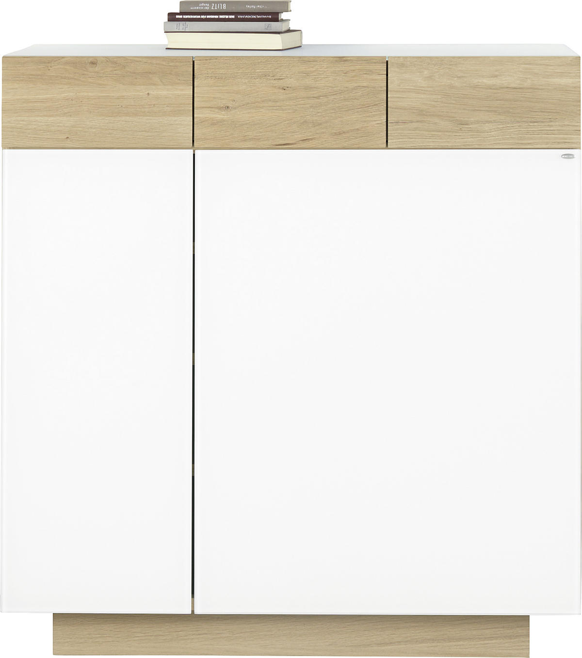 SCHUHSCHRANK Wildeiche massiv Eichefarben, Beige  - Eichefarben/Beige, Design, Glas/Holz (96/106/42,5cm) - Voglauer