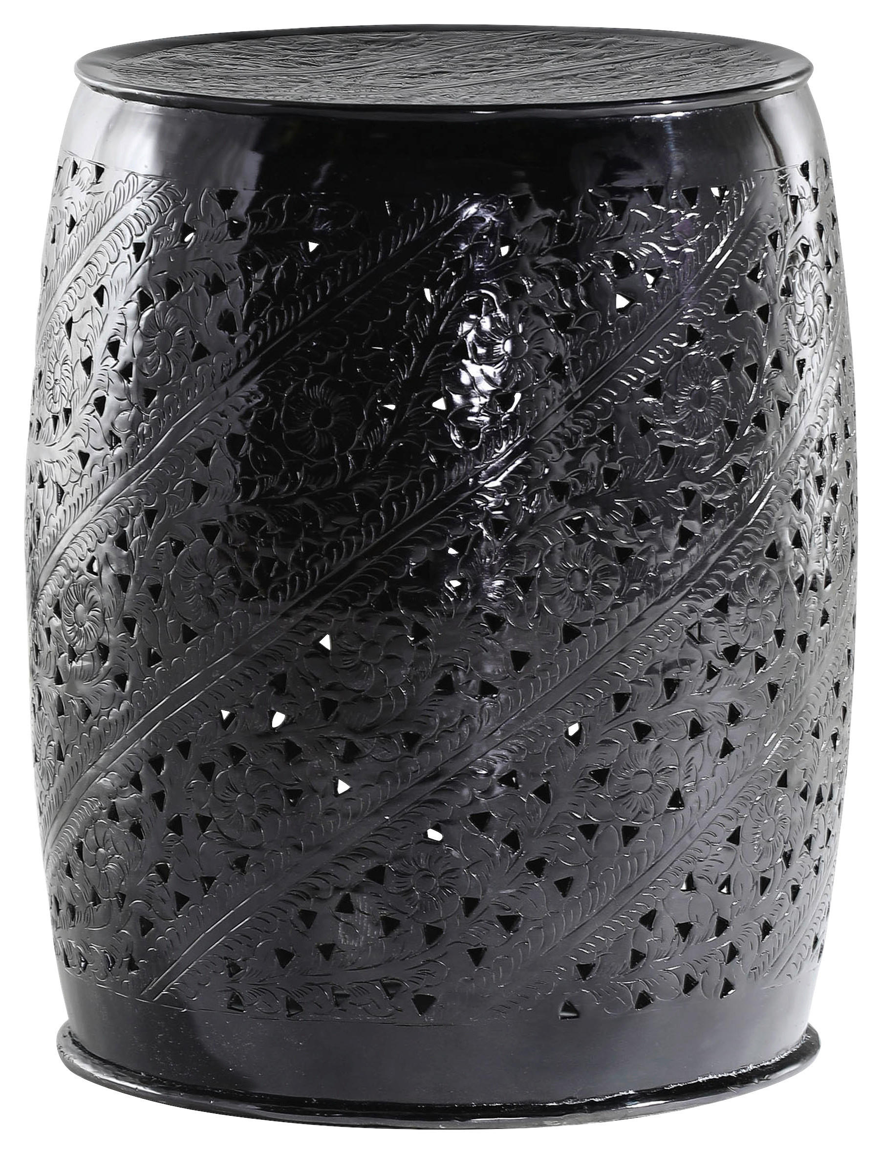 BEISTELLTISCH in Metall 43/43/52 cm - Schwarz, Design, Metall (43/43/52cm)