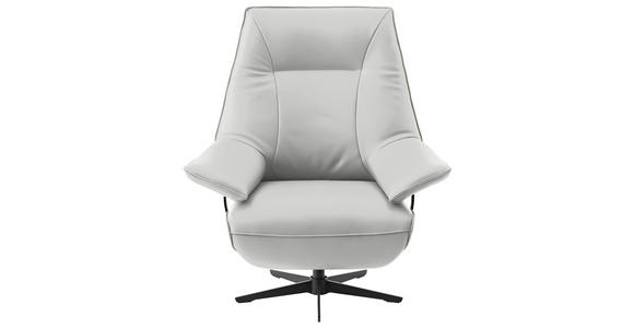 RELAXSESSEL in Leder Weiß  - Beige/Schwarz, Design, Leder/Metall (92/79/82cm) - Dieter Knoll
