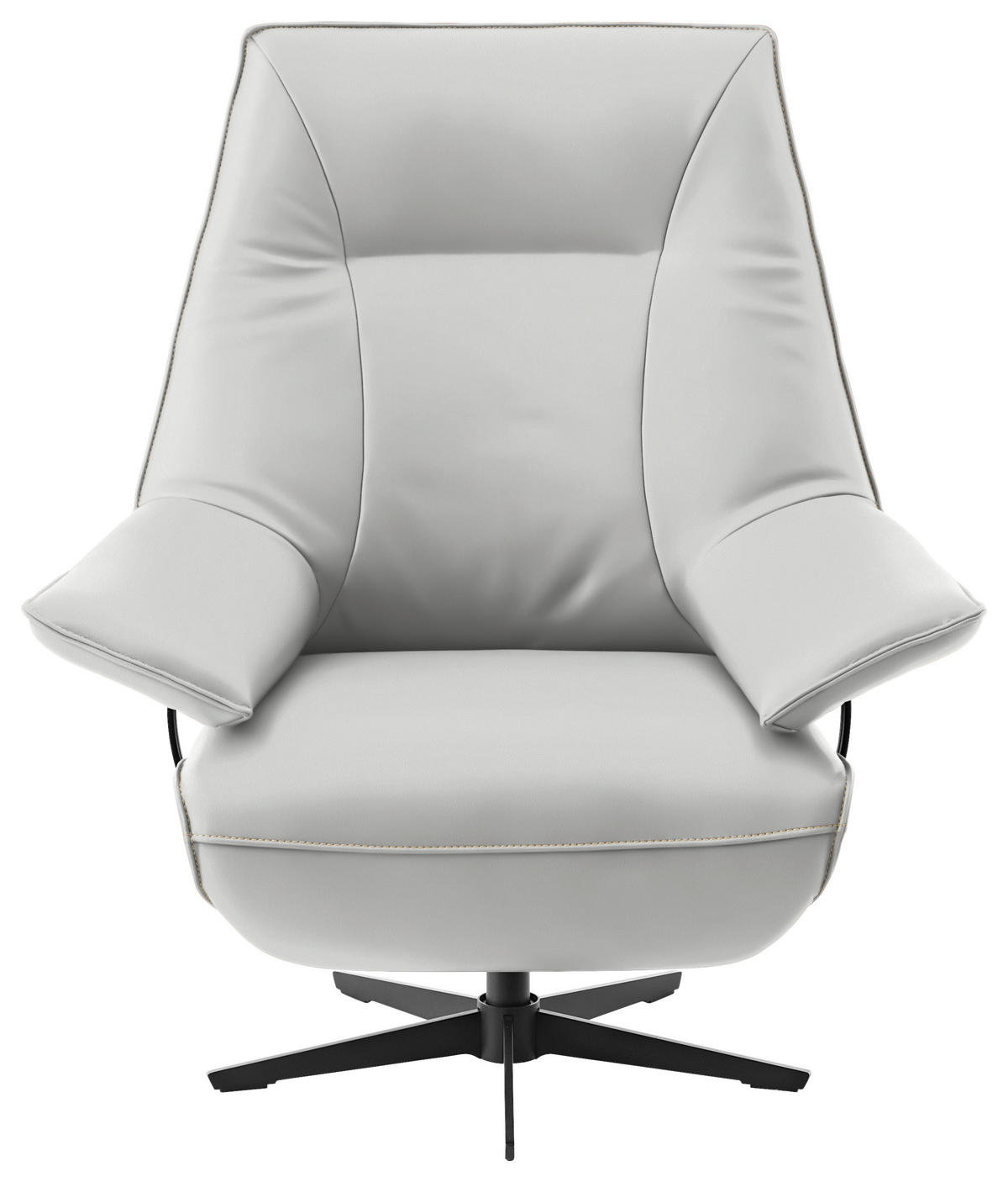 RELAXSESSEL in Leder Weiß  - Beige/Schwarz, Design, Leder/Metall (92/79/82cm) - Dieter Knoll