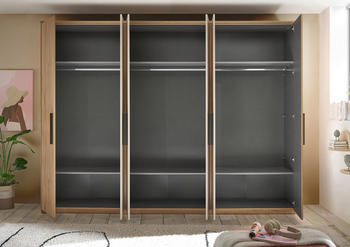 DREHTÜRENSCHRANK 300/228/60 cm,  in Eichefarben, Kaschmir, 6-türig  - Kaschmir/Eichefarben, Design, Holzwerkstoff/Metall (300/228/60cm) - Xora