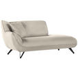 CHAISELONGUE in Samt Beige  - Beige/Schwarz, Design, Textil/Metall (190/90/95cm) - Carryhome