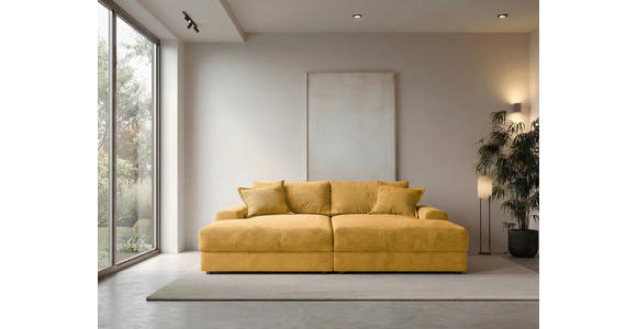 BIGSOFA Cord Senfgelb  - Senfgelb/Schwarz, MODERN, Kunststoff/Textil (234/93/190cm) - Carryhome