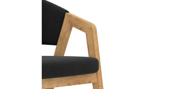 ARMLEHNSTUHL in Mikrofaser - Schwarz, KONVENTIONELL, Holz/Textil (59/96/60cm) - Carryhome
