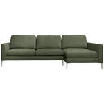ECKSOFA Grün Chenille Rückenkissen, Rücken echt  - Silberfarben/Grün, KONVENTIONELL, Textil/Metall (284/143cm) - Carryhome