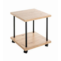 BEISTELLTISCH 40/40/45 cm Schwarz, Eichefarben quadratisch  - Eichefarben/Schwarz, Trend, Holzwerkstoff/Metall (40/40/45cm)