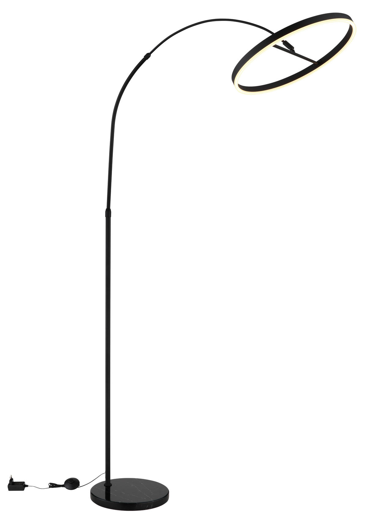 LED-STEHLEUCHTE 15/107 cm    - Schwarz/Weiß, Design, Kunststoff/Stein (15/107cm) - Globo