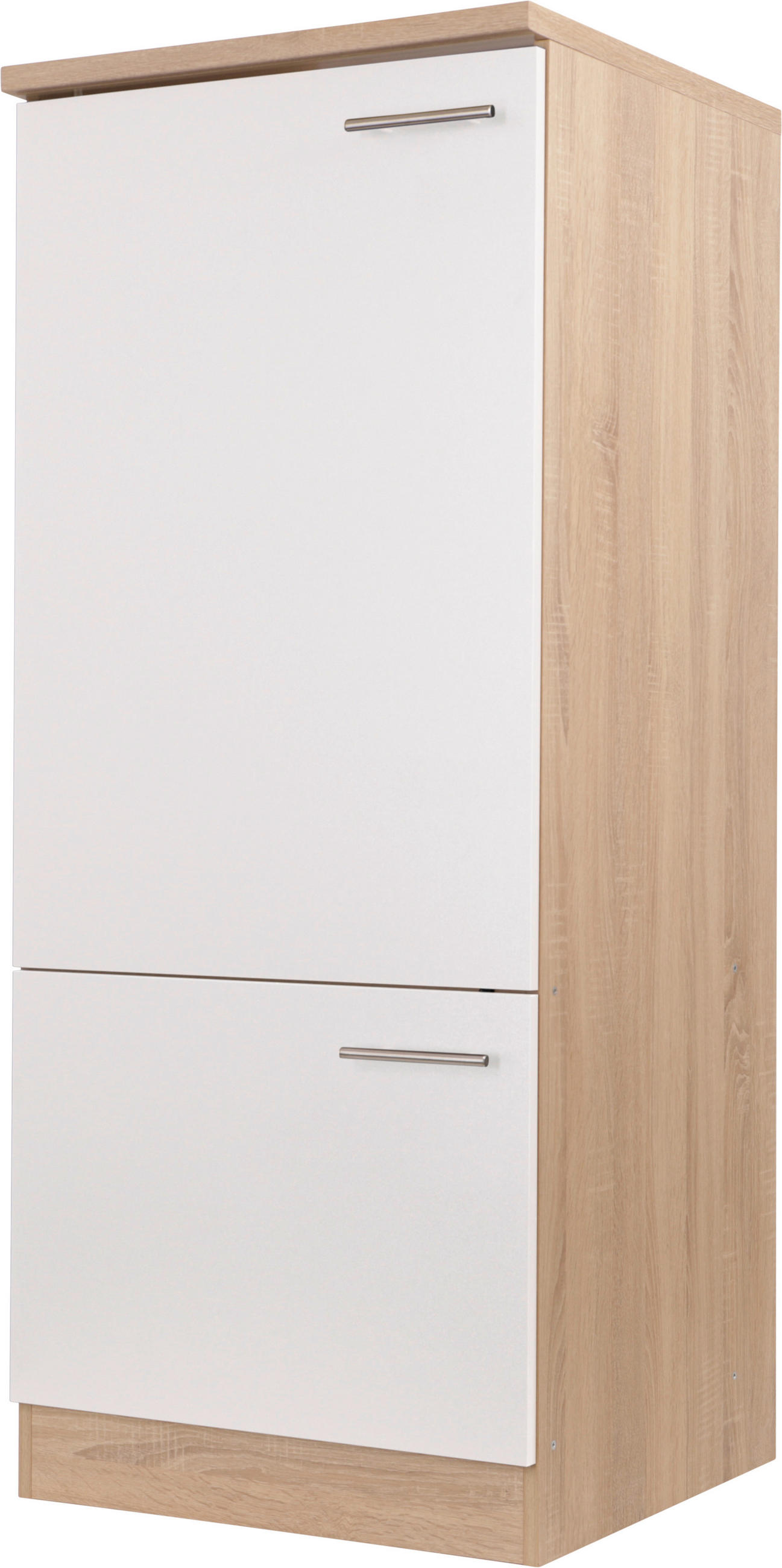 GERÄTEUMBAUSCHRANK 60/144,8/60 cm  in Weiß, Eichefarben  - Eichefarben/Silberfarben, Basics, Holzwerkstoff/Metall (60/144,8/60cm) - Respekta