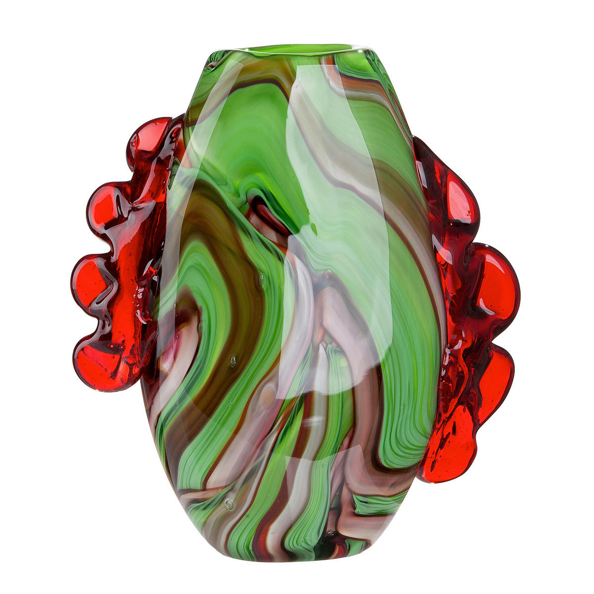 DEKOVASE  - Gelb/Rot, Basics, Glas (27/30/10cm)
