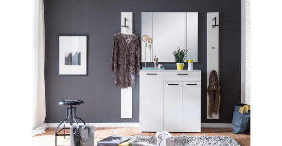 GARDEROBE 4-teilig in 160/200/38 cm - Weiß, KONVENTIONELL, Holzwerkstoff (160/200/38cm) - Moderano
