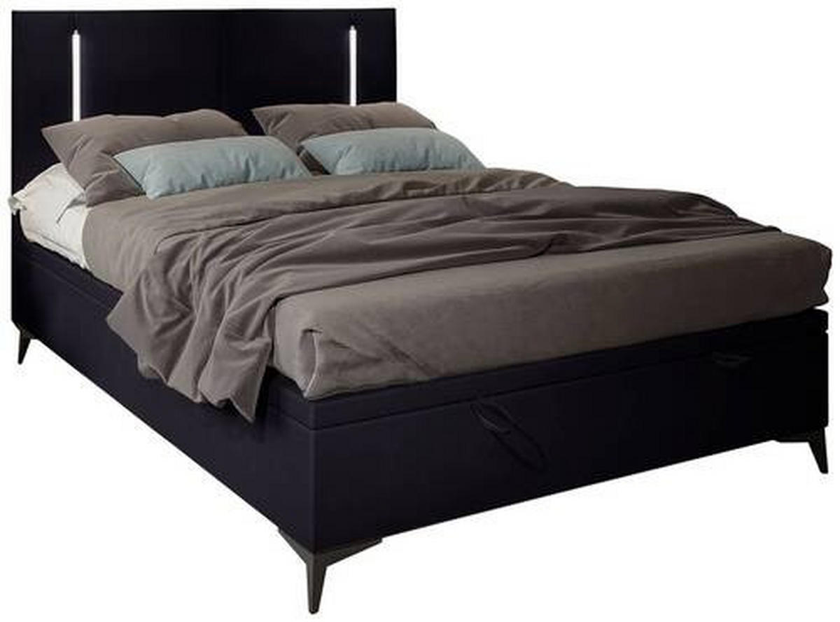BOXBETT 140/200 cm  in Schwarz  - Schwarz, Konventionell, Textil/Metall (140/200cm) - Modante