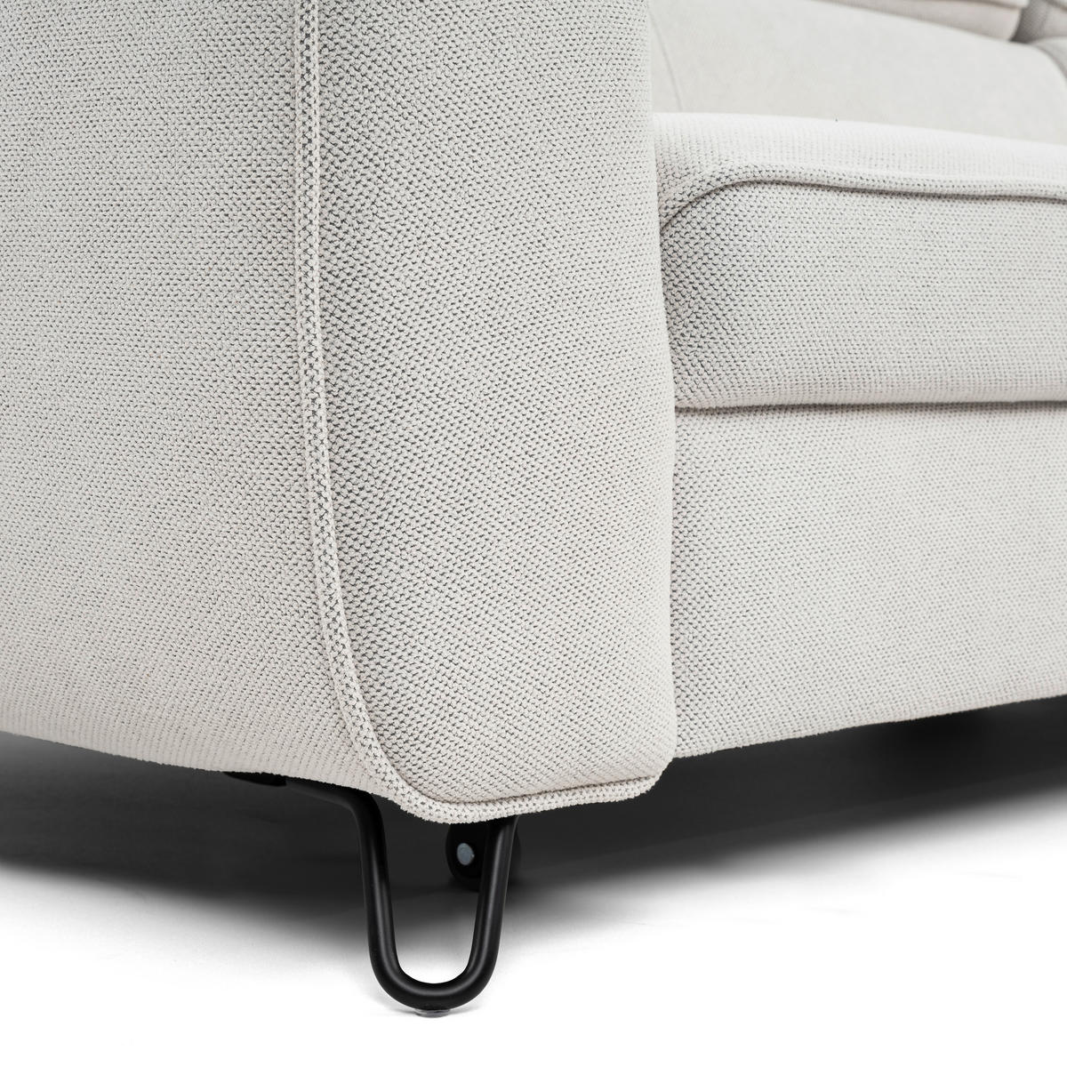 HÖRNSOFFA i flatväv vit  - vit/svart, Design, metall/textil (250/200cm) - Stylife