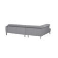 ECKSOFA in Feincord Grau  205/280 cm  - Schwarz/Grau, Design, Textil/Metall (205/280cm) - Xora