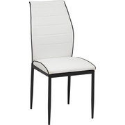 STUHL Lederlook Schwarz, Weiß - Schwarz/Weiß, Design, Textil/Metall (43,5/96/58cm) - Carryhome