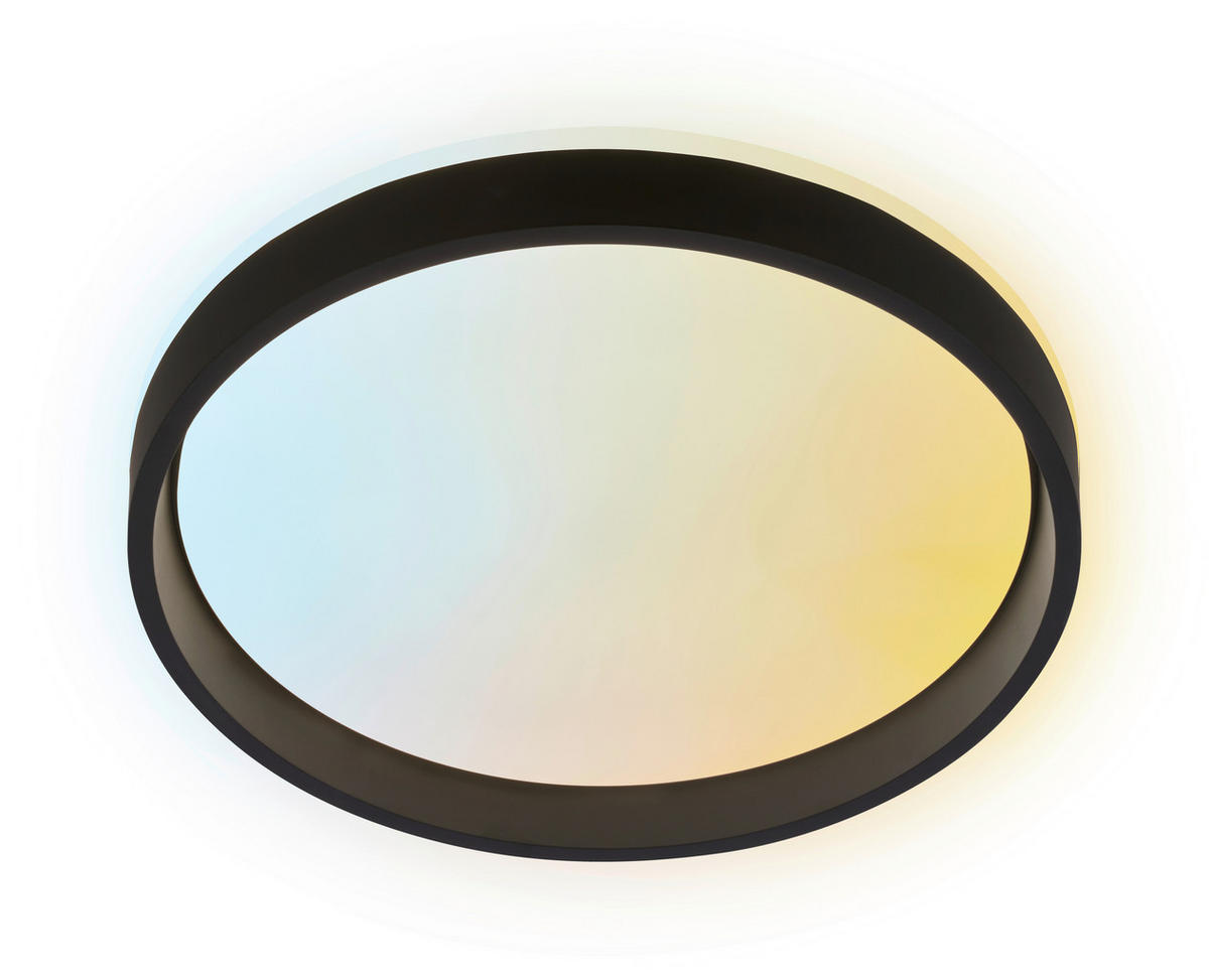 LED-DECKENLEUCHTE Aurie Glow 39/8 cm   - Schwarz, KONVENTIONELL, Kunststoff (39/8cm) - Briloner