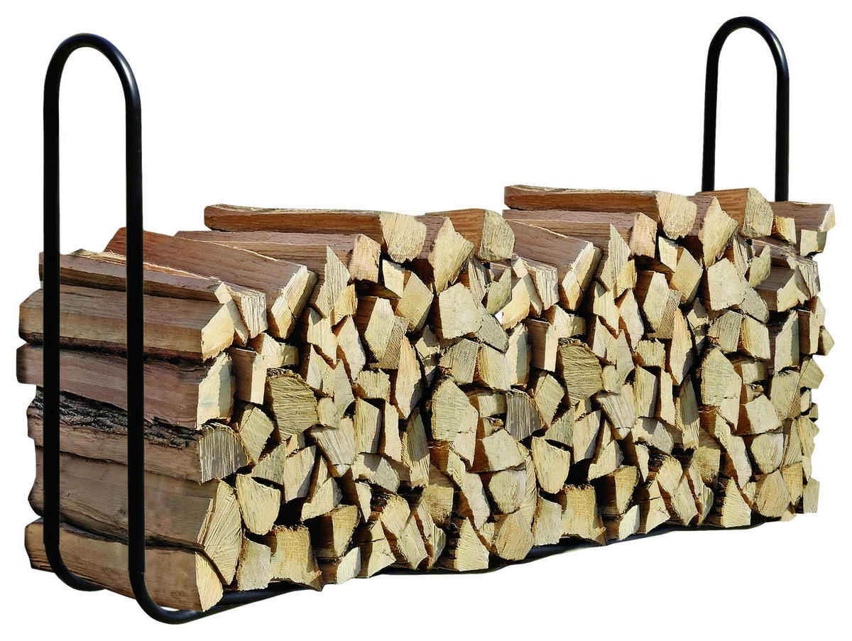 KAMINHOLZREGAL 244/99/25 cm  Metall  - Schwarz, Basics, Metall (244/99/25cm) - Ambia Garden