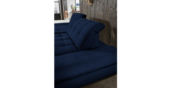 ECKSOFA in Mikrofaser Blau  198/290 cm  - Blau/Schwarz, Design, Textil/Metall (198/290cm) - Xora