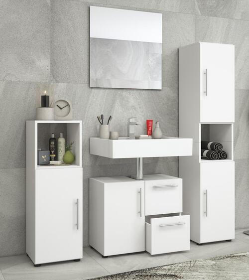 HOCHSCHRANK - Silberfarben/Schwarz, KONVENTIONELL, Holzwerkstoff/Kunststoff (31/160/30cm) - MID.YOU