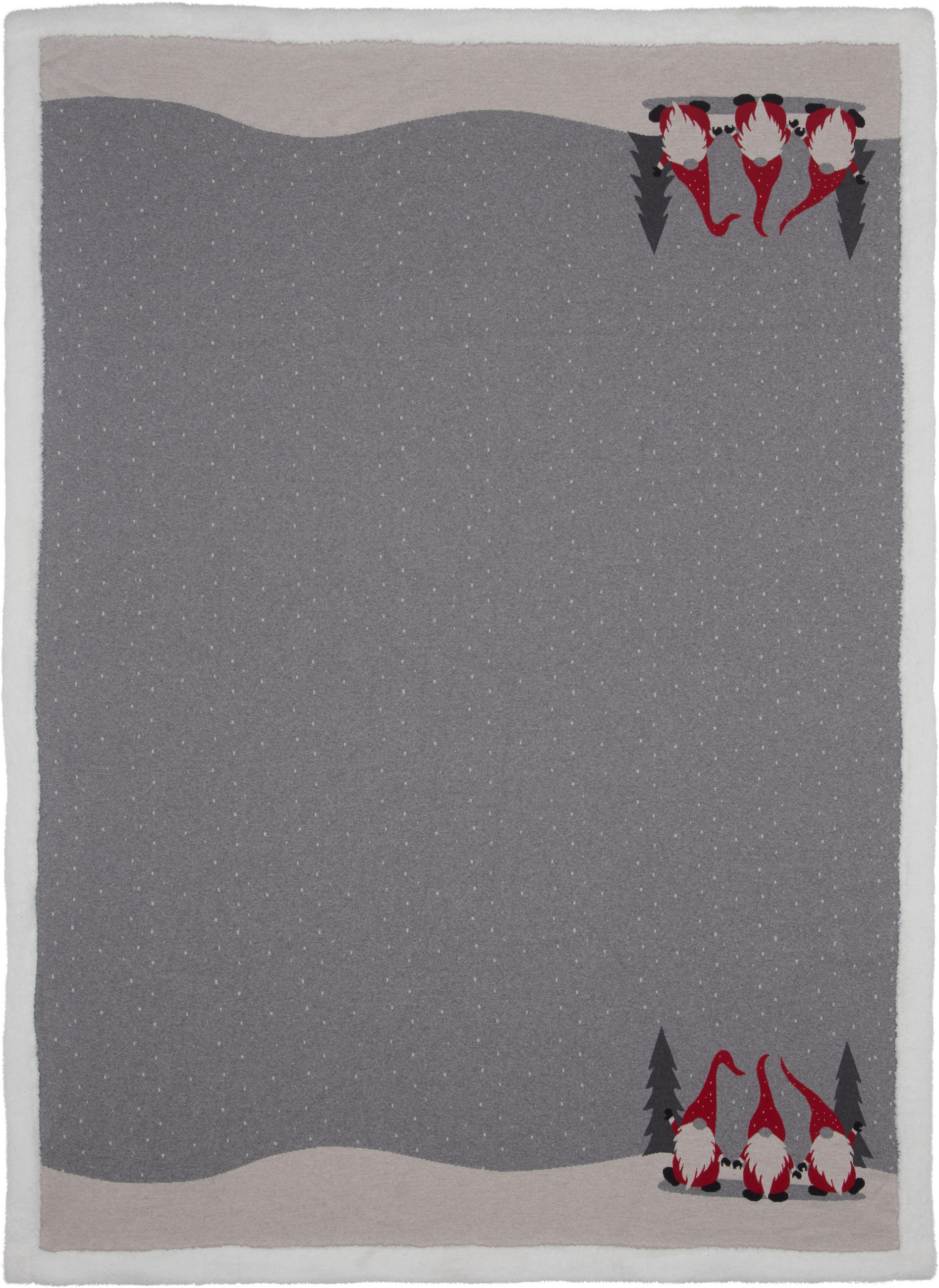 WOHNDECKE GNOM 150/200 cm  - Rot/Grau, KONVENTIONELL, Textil (150/200cm) - X-Mas