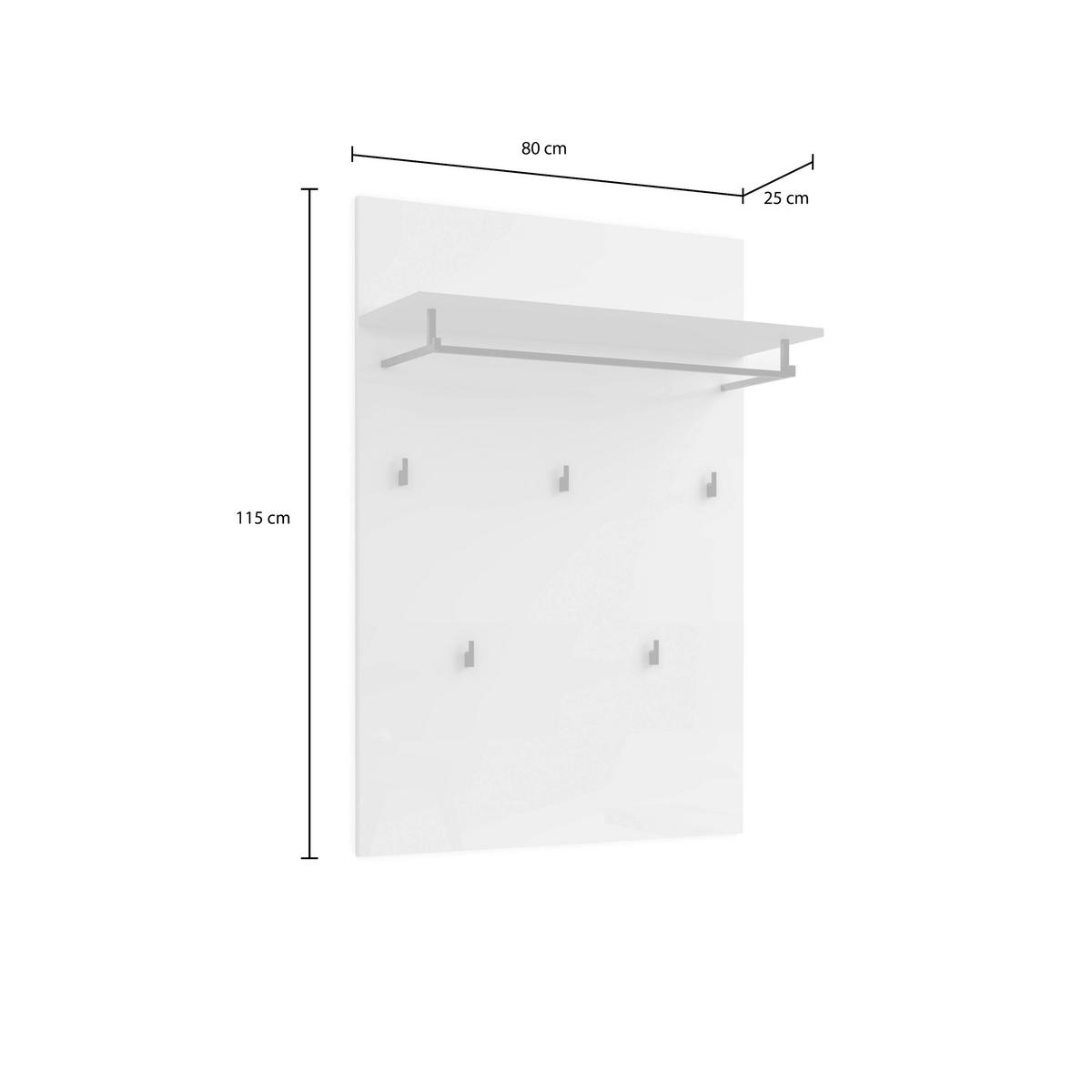 GARDEROBNI PANEL  bijela   drvni materijal  - bijela, Design, drvni materijal (80/115/28cm) - Xora