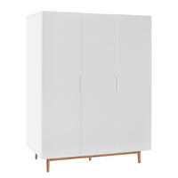 DREHTÜRENSCHRANK 154/200/60 cm 3-türig Weiß, Eichefarben  - Chromfarben/Eichefarben, Design, Holz/Holzwerkstoff (154/200/60cm) - home24