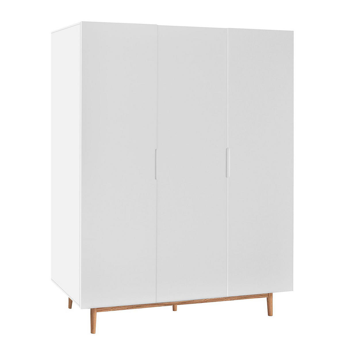 DREHTÜRENSCHRANK 154/200/60 cm 3-türig Weiß, Eichefarben  - Chromfarben/Eichefarben, Design, Holz/Holzwerkstoff (154/200/60cm) - home24